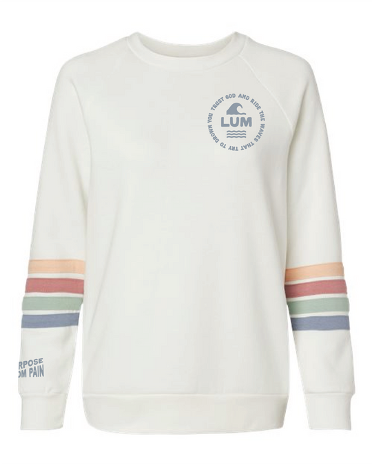 Women's Striped Sleeves Purpose from Pain Crewneck