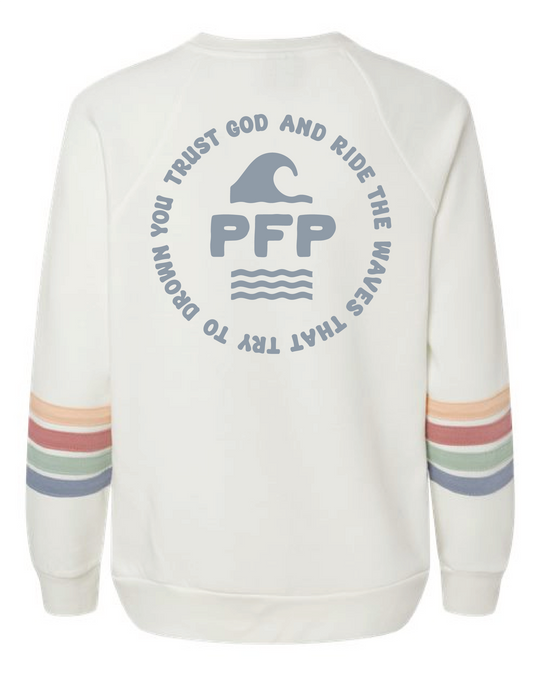 Women's Striped Sleeves Purpose from Pain Crewneck