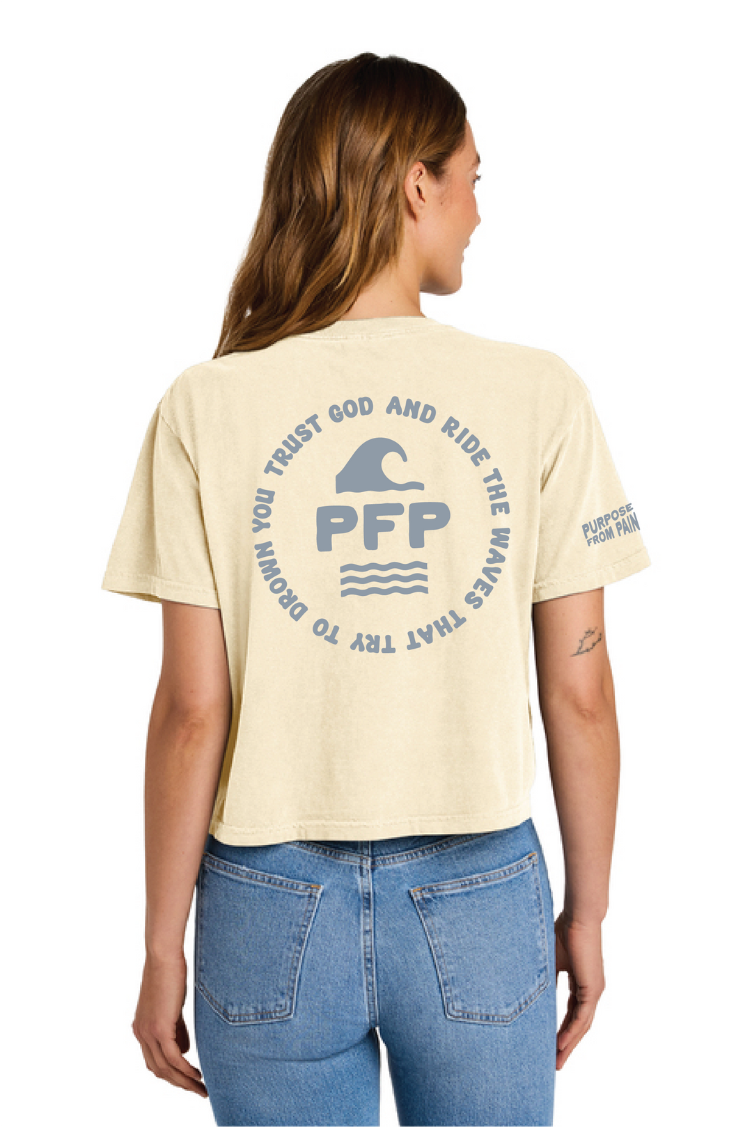 Women's Purpose from Pain Ivory Boxy Tee